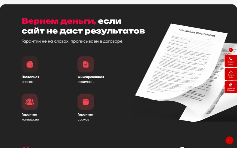 Гарантии в договоре: возврат денег, фиксированная стоимость, сроки