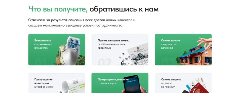 Что получает клиент: имущество, списание долга, защита от коллекторов