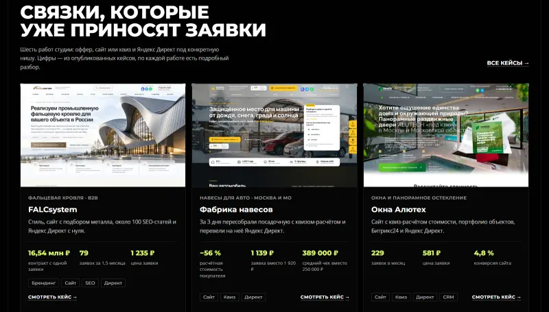 Связки, которые уже приносят заявки