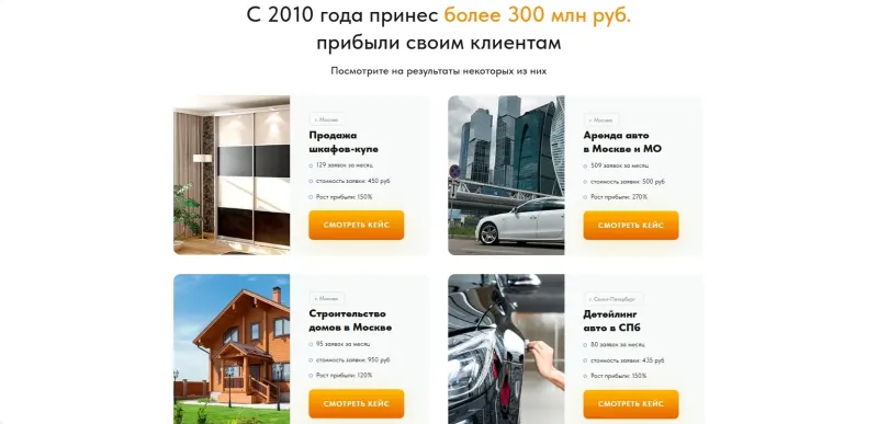 Кейсы клиентов: заявки, их стоимость и рост прибыли